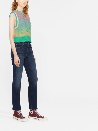 Shop Mother Raw-cut Skinny Jeans In Blue