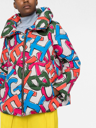 Herno Logo-print Puffer Jacket In Neutrals