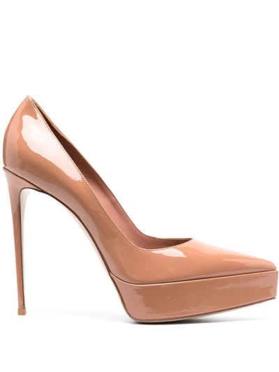 Shop Le Silla Uma 140mm Platform Pumps In Neutrals