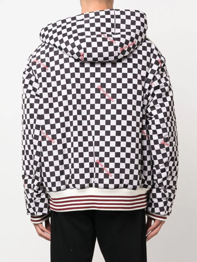 Palm Angels Blackwhite Embroidered Logo Jacket In Black
