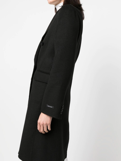 Shop Paltò Annarita Double-breasted Coat In Black