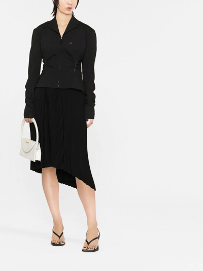 Jacquemus La Veste Neru Stretch Wool Cutout Jacket In Black