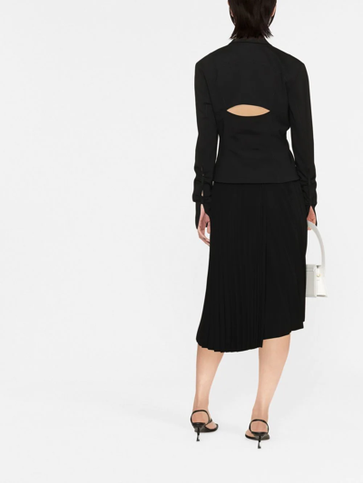 Jacquemus La Veste Neru Stretch Wool Cutout Jacket In Black