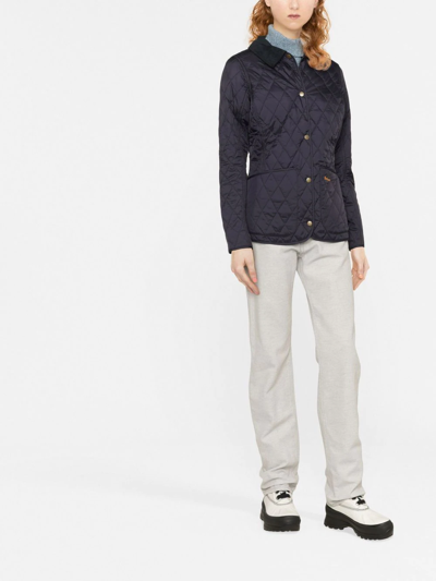 Barbour Quilted Jacket Front Pockets In Blue