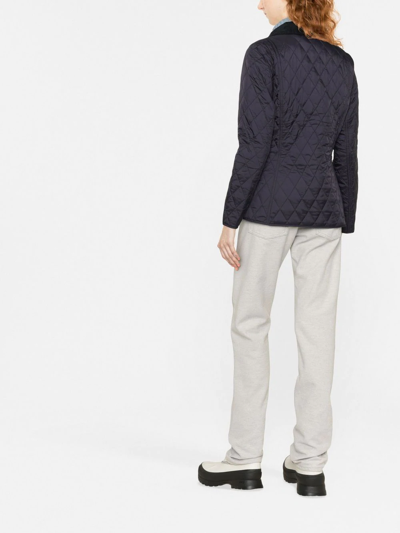 Barbour Quilted Jacket Front Pockets In Blue