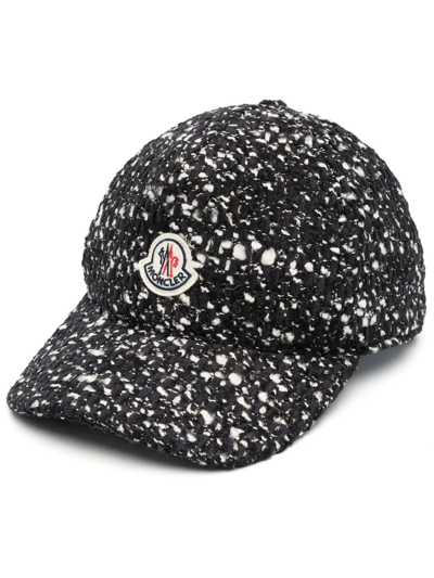 Shop Moncler Speckled Logo-patch Cap In Black