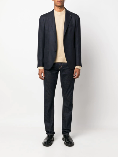 Tagliatore Single Breasted Blazer In Blue