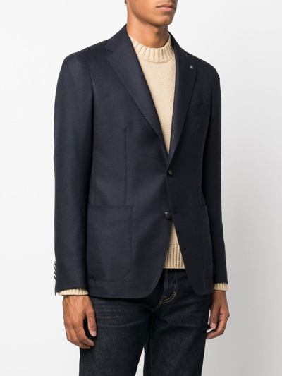 Tagliatore Single Breasted Blazer In Blue