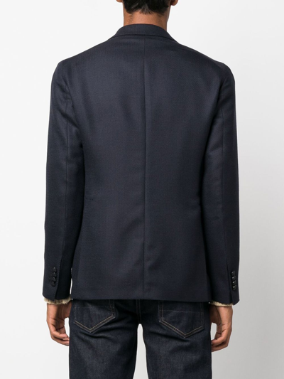 Tagliatore Single Breasted Blazer In Blue