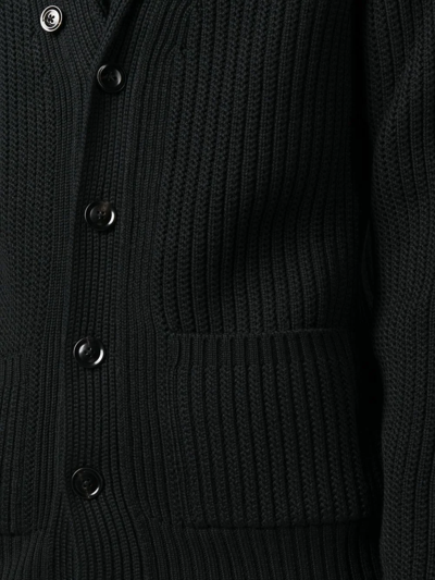 Shop Tom Ford Ribbed Knit Shawl Cardigan In Black