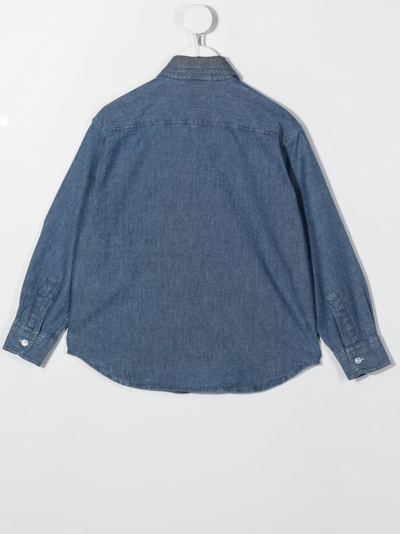 Shop Aspesi Button-up Denim Shirt In Blue