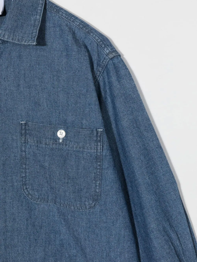 Shop Aspesi Button-up Denim Shirt In Blue