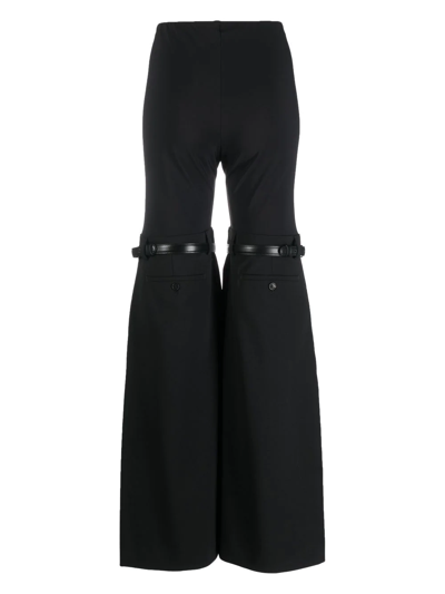 Coperni Hybrid Faux Leather Flared Pants In Black