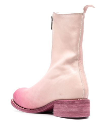 Guidi Leather Zip-up Boots In Pink