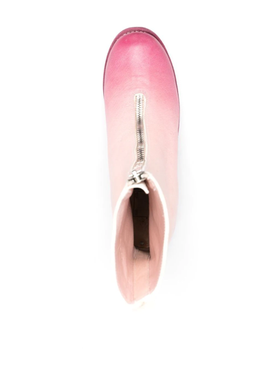 Guidi Leather Zip-up Boots In Pink