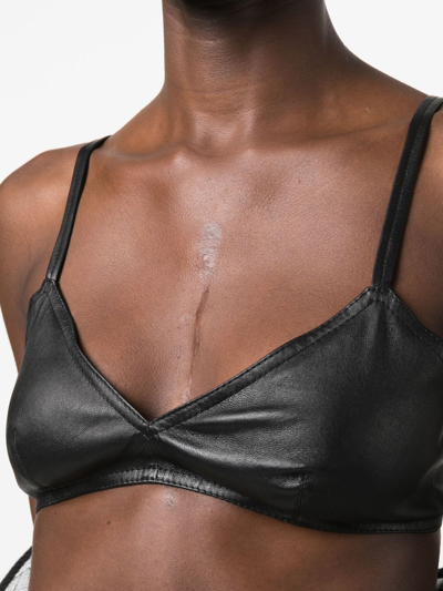 Shop The Mannei Sierra Leather Cropped Tank Top In Black