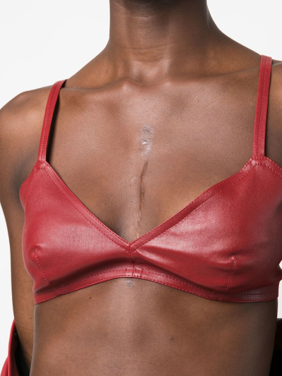 Shop The Mannei Sierra Leather Cropped Tank Top In Red