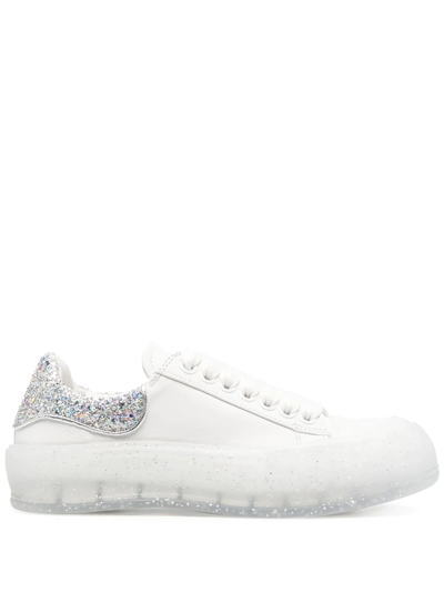 Shop Alexander Mcqueen Deck Plimsoll Low-top Sneakers In White