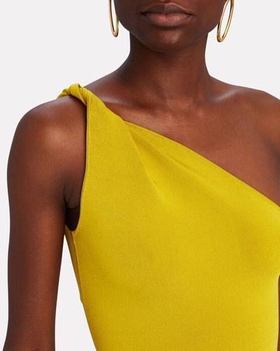 Shop Galvan Persephone Twisted One-shoulder Top In Yellow