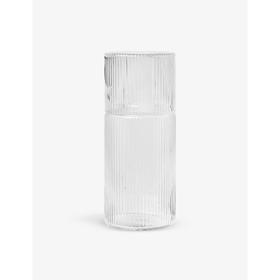 Ferm Living Ripple Textured Small Glass Carafe Set 500ml