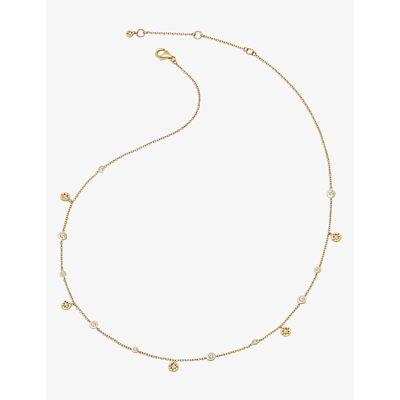 Astley Clarke Polaris North Star 18ct Yellow Gold-plated Vermeil Sterling-silver And White Sapphire Necklace In Yellow Gold Vermeil