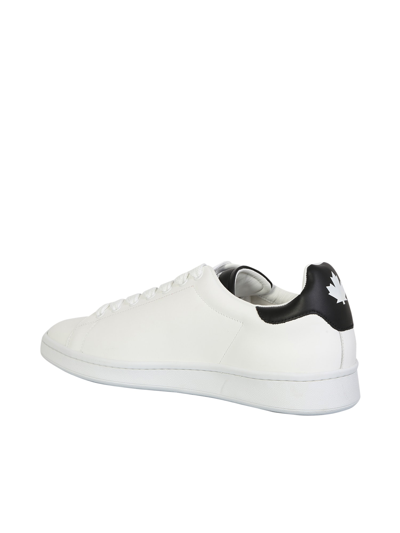 Shop Dsquared2 Low Lace-up Sneakers With Printed Logo In White