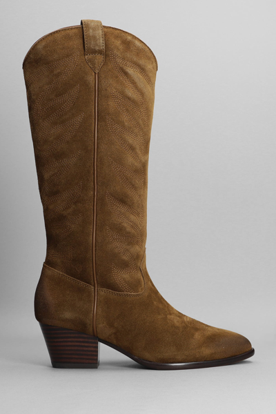 Shop Ash Heaven Texan Boots In Brown Suede