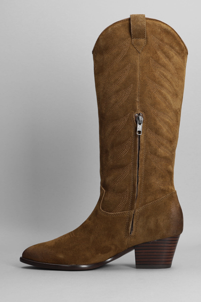 Ash Heaven Texan Boots In Brown Suede In Brown