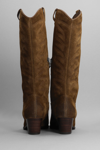 Ash Heaven Texan Boots In Brown Suede In Brown