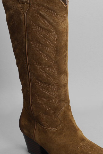 Shop Ash Heaven Texan Boots In Brown Suede