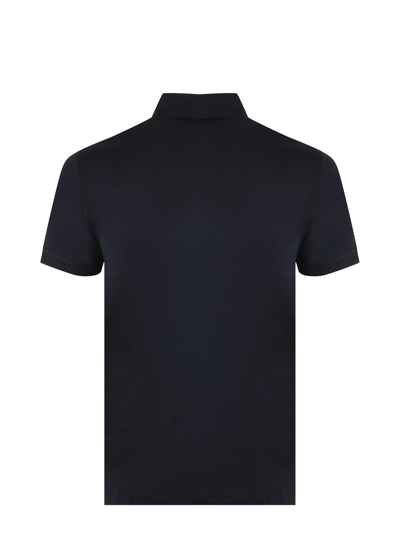 Shop Emporio Armani Logo Printed Short Sleeved Polo Shirt In Blu
