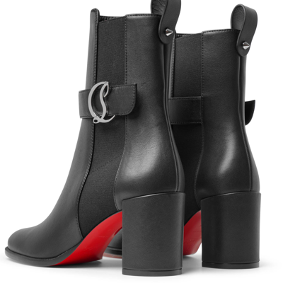 Shop Christian Louboutin Cl Chelsea 70 Black Leather Ankle Boots