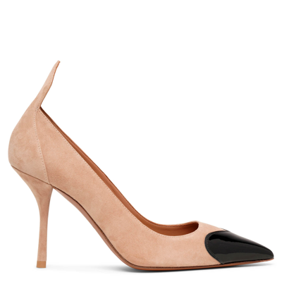 Shop Alaïa Pump Coeur 90 Black And Beige Suede Pumps