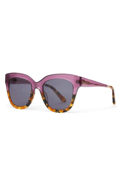 Shop Toms Sloane 53mm Cat Eye Sunglasses In Orchid Tort Fade/ Dark Grey