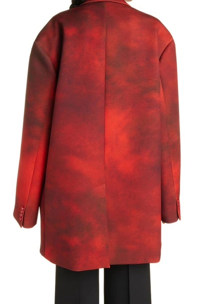 Shop Acne Studios Jalene Sponge Print Oversize Alpaca Blend Coat In Red