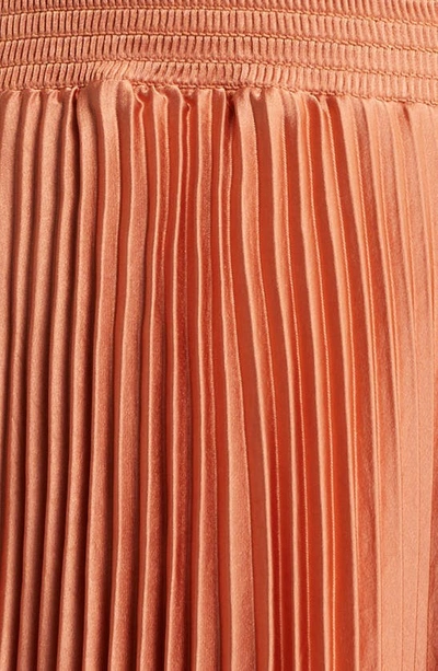 A.l.c Renzo Ii Asymmetric Pleated Midi-dress In Burnt Terracotta