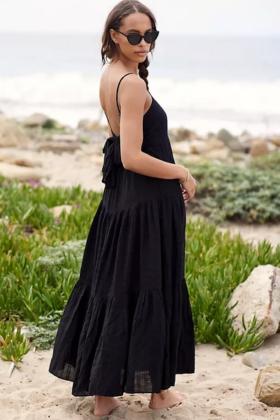 Shop L*space Santorini Cover-up Midi Dress In Black