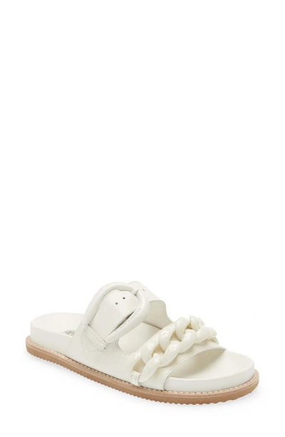 Shop Vince Camuto Kennedys Leather Sandal In White Swan