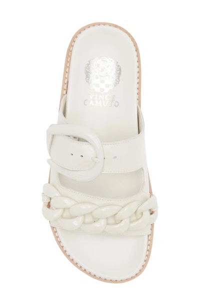 Shop Vince Camuto Kennedys Leather Sandal In White Swan