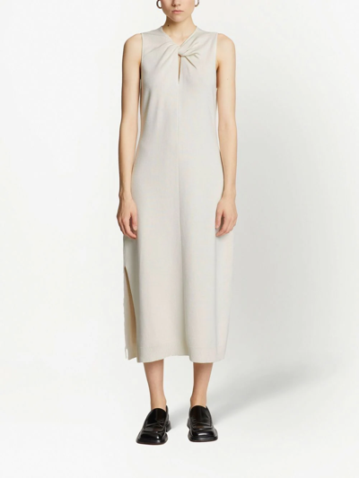 Shop Proenza Schouler White Label Twist-front Sleeveless Knit Dress In Weiss
