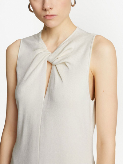 Shop Proenza Schouler White Label Twist-front Sleeveless Knit Dress In Weiss