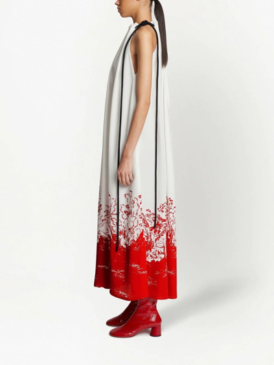 Shop Proenza Schouler Halterneck Floral-print Maxi Dress In Weiss