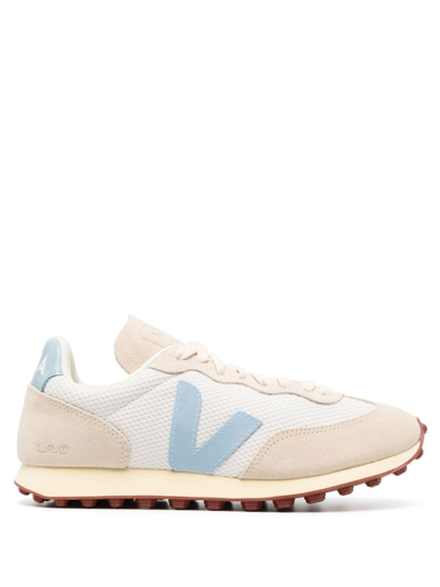 Shop Veja Rio Panelled Lace-up Sneakers In Nude