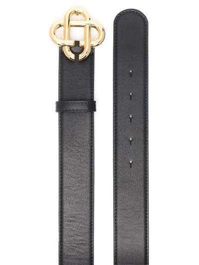 Shop Casablanca Decorative-buckle Leather Belt In Schwarz