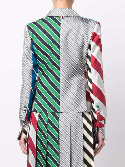 Thom Browne Multi Stripe-print Blazer In Neutrals