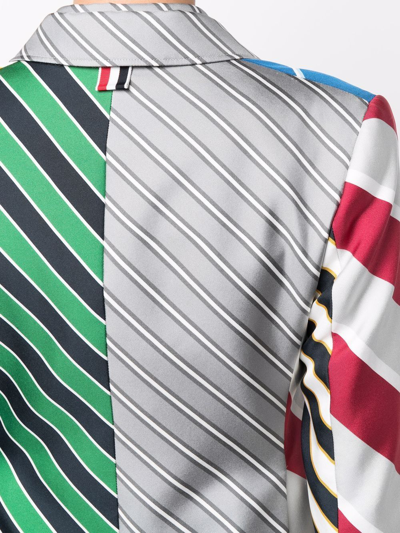 Thom Browne Multi Stripe-print Blazer In Neutrals
