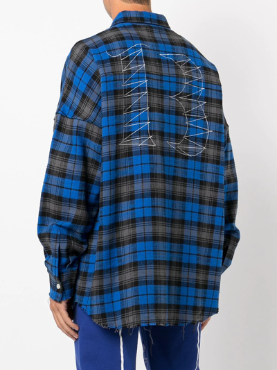 Haculla Check-print Skull Shirt In Blue