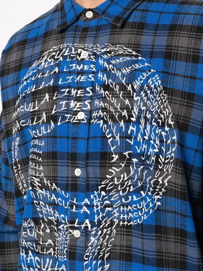 Haculla Check-print Skull Shirt In Blue