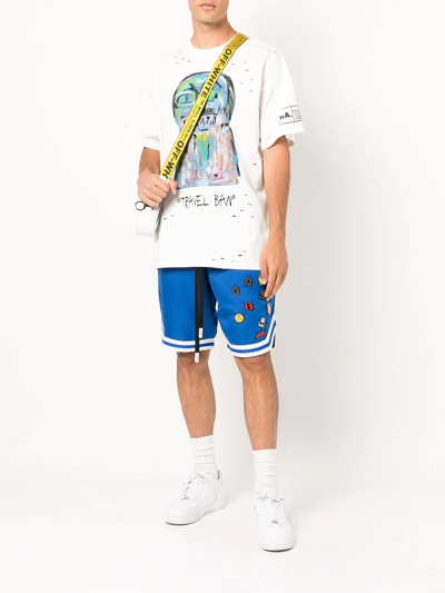 Shop Haculla Mixed-pins Basketball Track Shorts In Blue