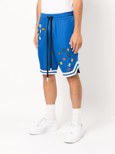 Shop Haculla Mixed-pins Basketball Track Shorts In Blue